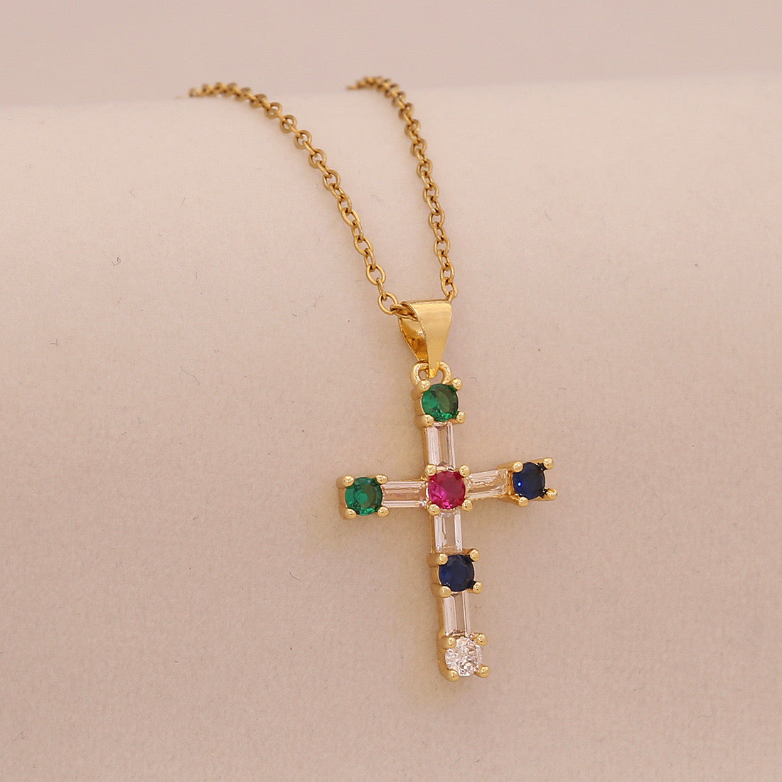 Radiant Cross Diamond Necklace