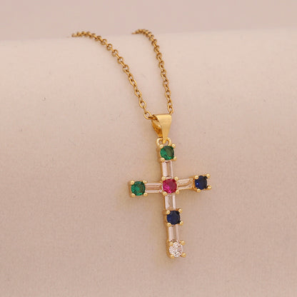 Radiant Cross Diamond Necklace