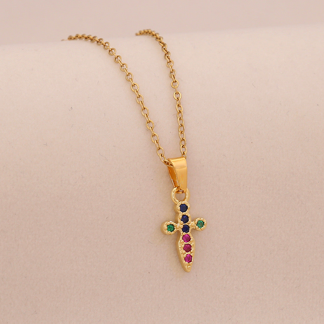 Radiant Cross Diamond Necklace