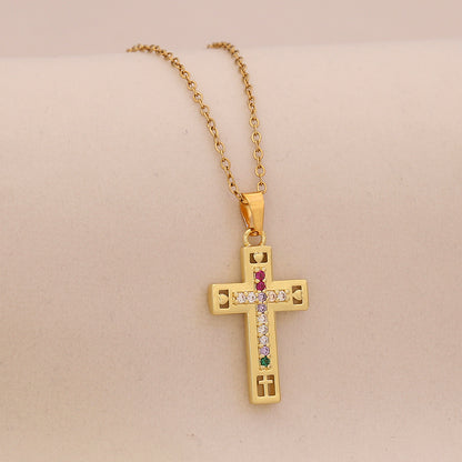 Radiant Cross Diamond Necklace