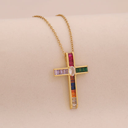 Radiant Cross Diamond Necklace