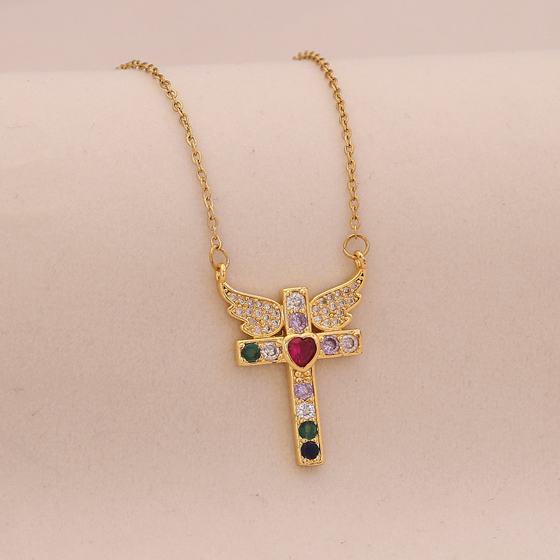 Radiant Cross Diamond Necklace