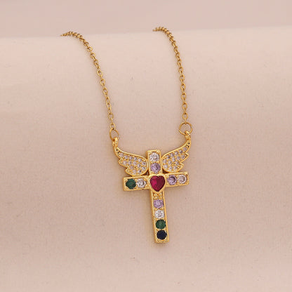 Radiant Cross Diamond Necklace