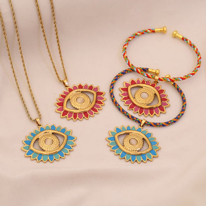 Mystic Eye Statement Necklace Set