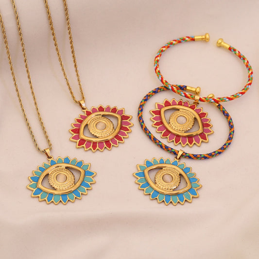Mystic Eye Statement Necklace Set