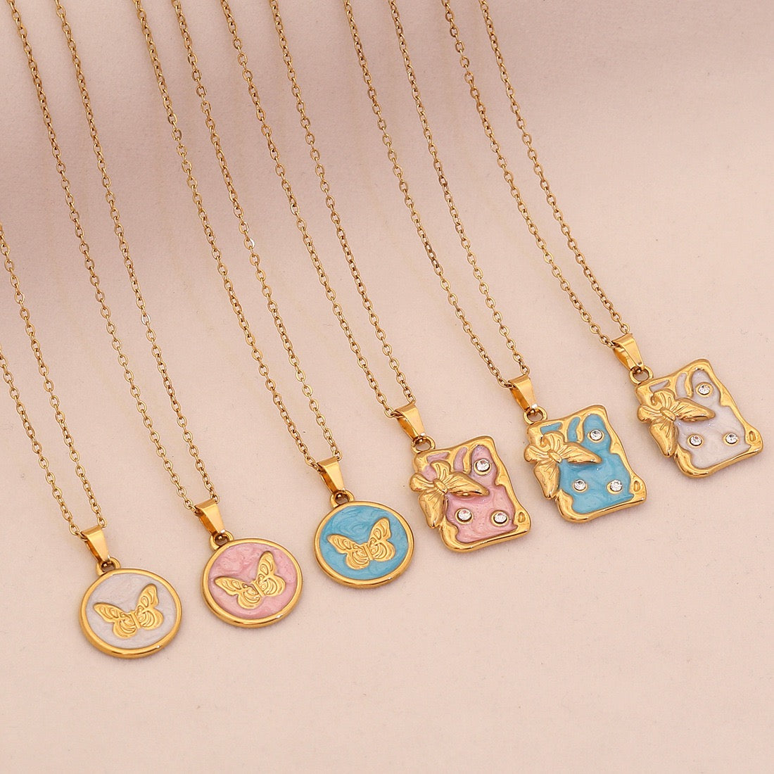 Enchanted Butterfly Enamel Necklace