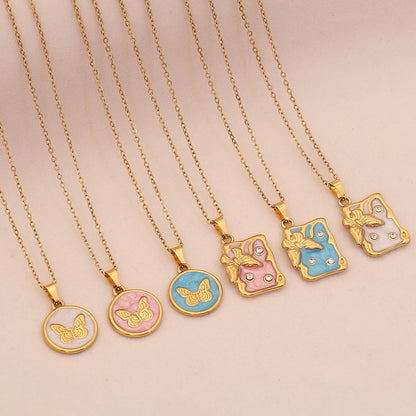Enchanted Butterfly Enamel Necklace
