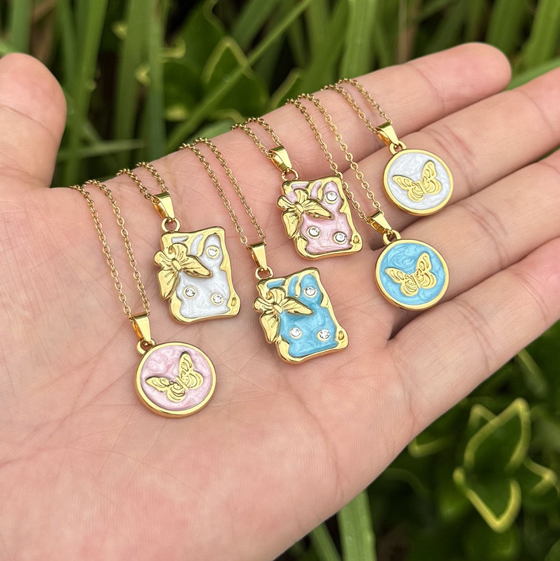 Enchanted Butterfly Enamel Necklace