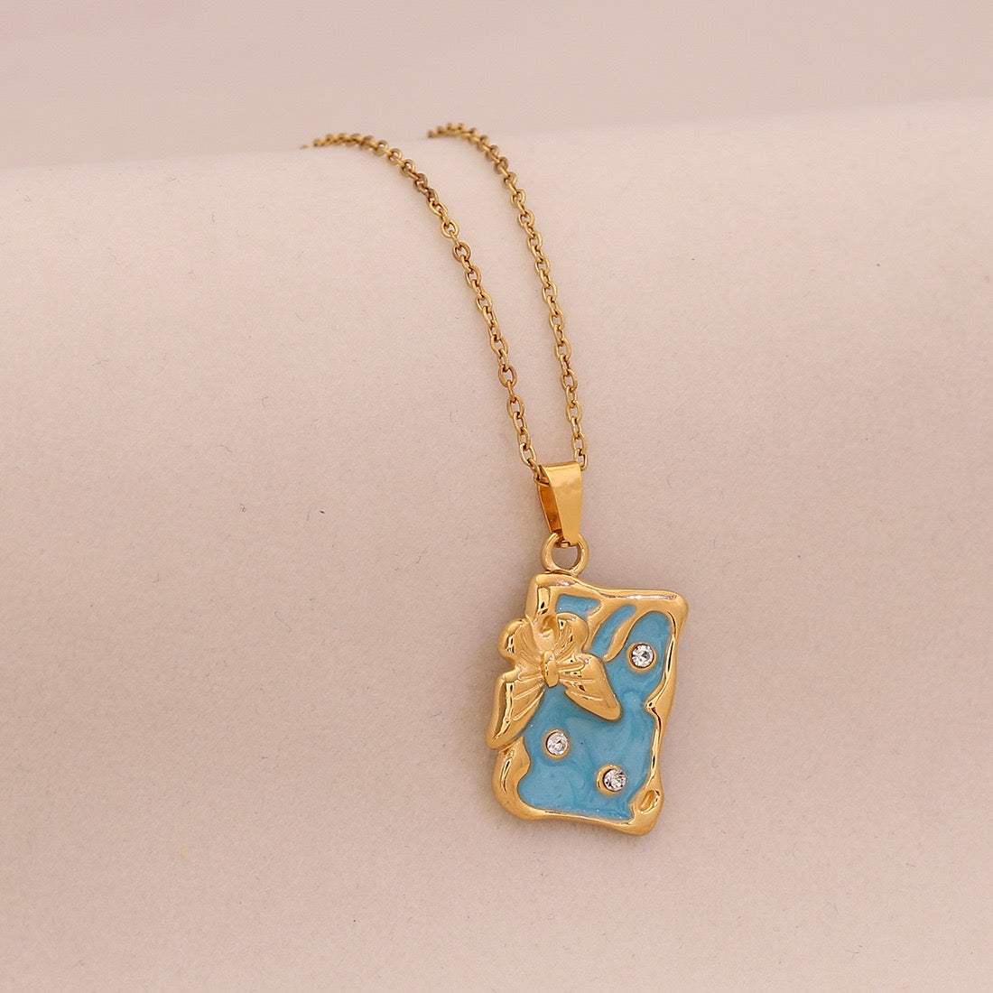 Enchanted Butterfly Enamel Necklace