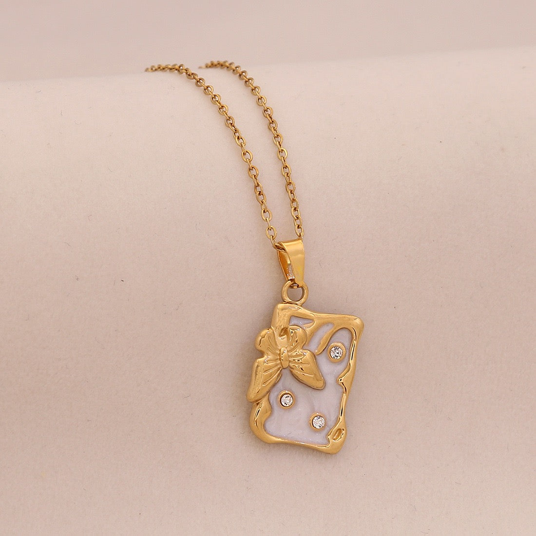 Enchanted Butterfly Enamel Necklace