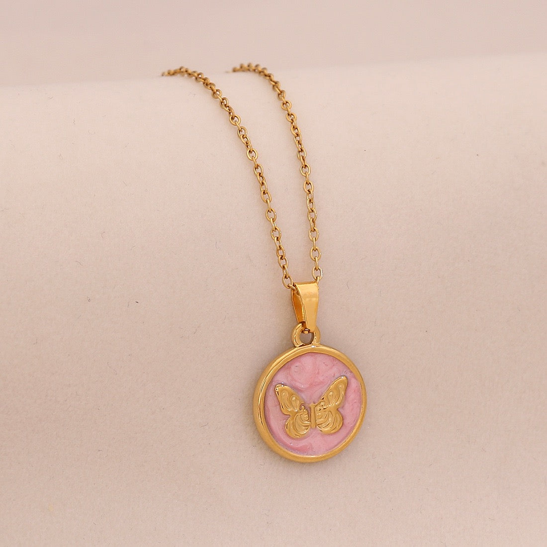 Enchanted Butterfly Enamel Necklace