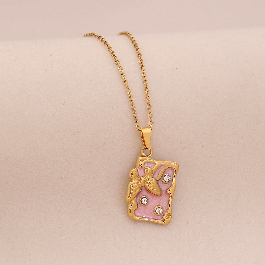 Enchanted Butterfly Enamel Necklace