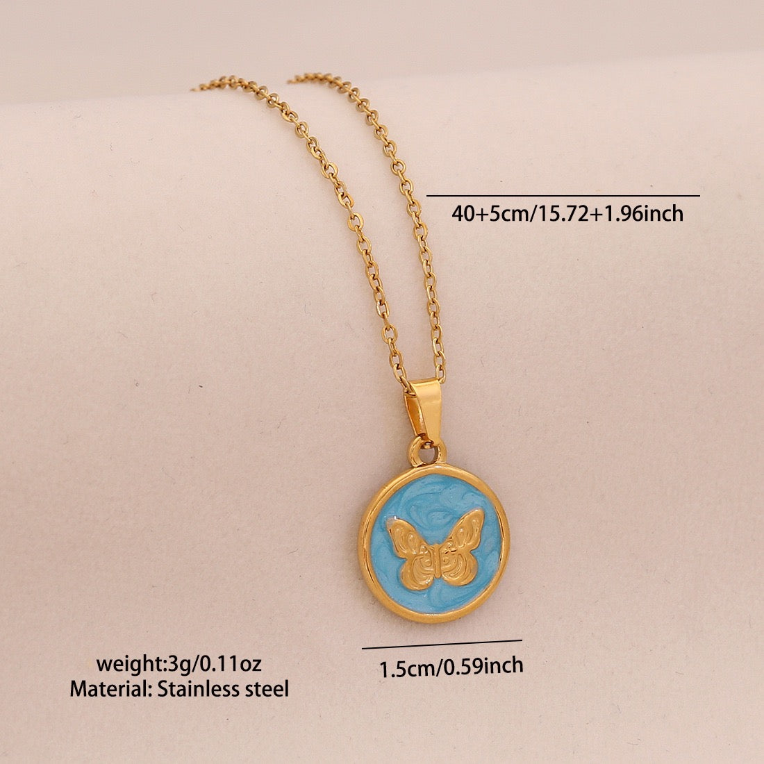 Enchanted Butterfly Enamel Necklace