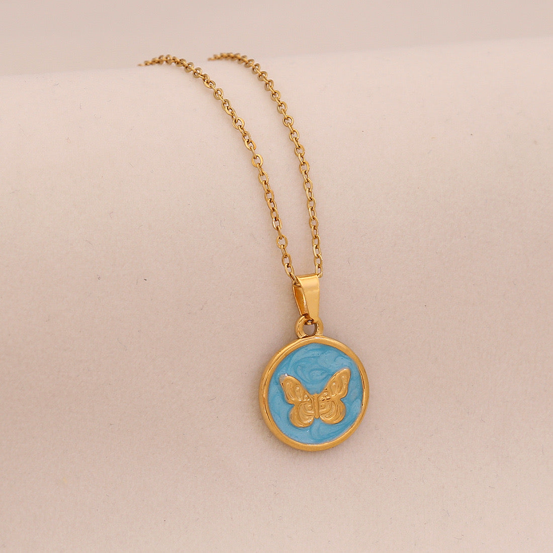 Enchanted Butterfly Enamel Necklace