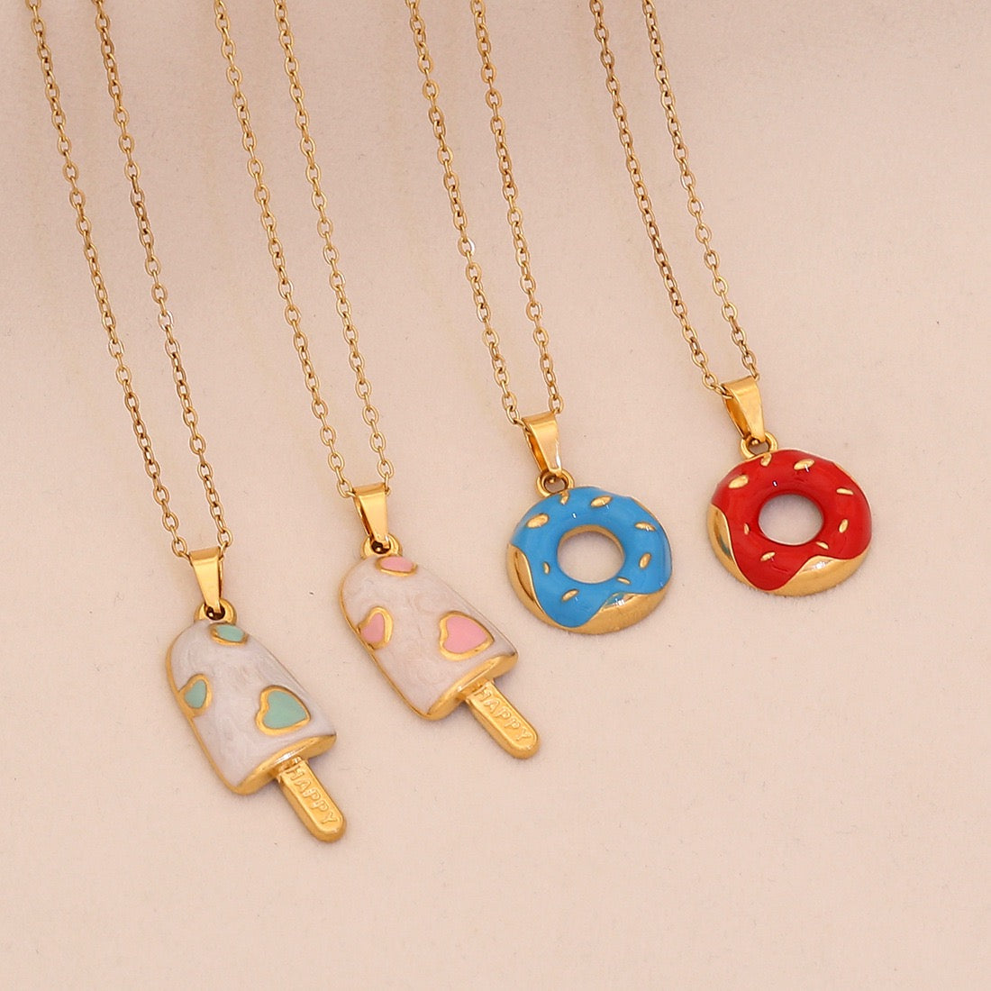 Sweet Bliss Donut & Ice Cream Necklace
