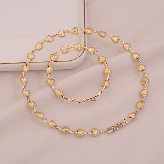 Bold Heart Choker Necklace Set