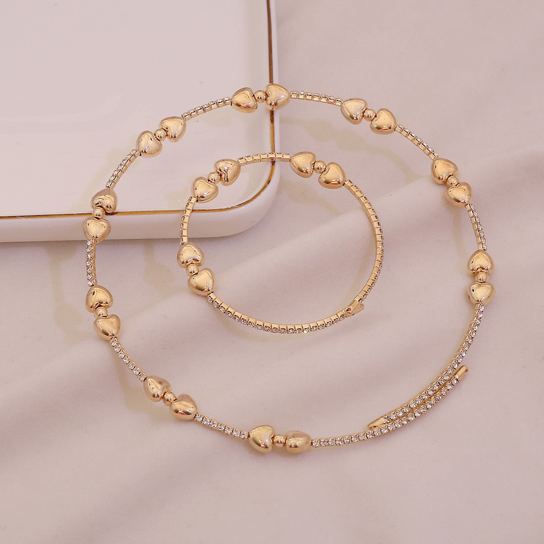 Bold Heart Choker Necklace Set