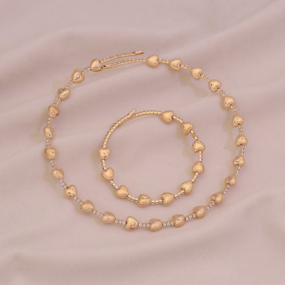 Bold Heart Choker Necklace Set