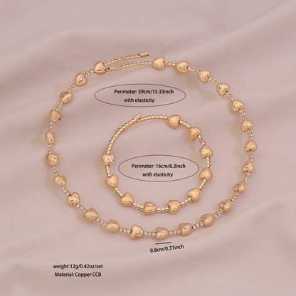 Bold Heart Choker Necklace Set