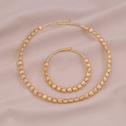 Bold Heart Choker Necklace Set