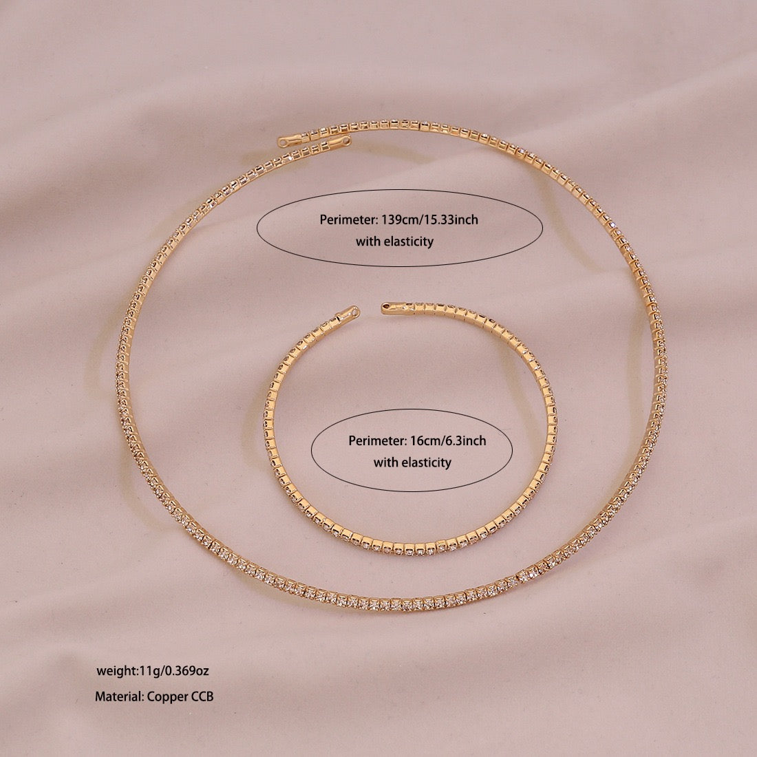 Radiant Claw Rhinestone Choker Set