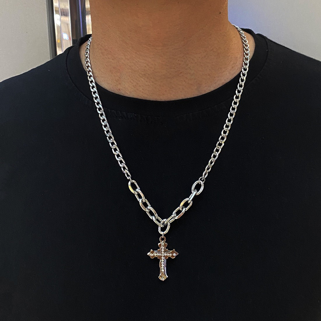 Titan Cross Cuban Chain Necklace