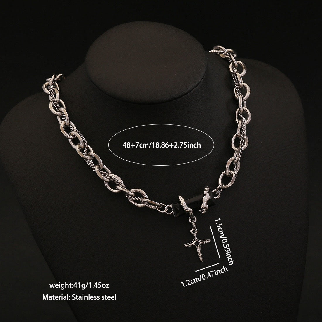 Titan Cross Cuban Chain Necklace