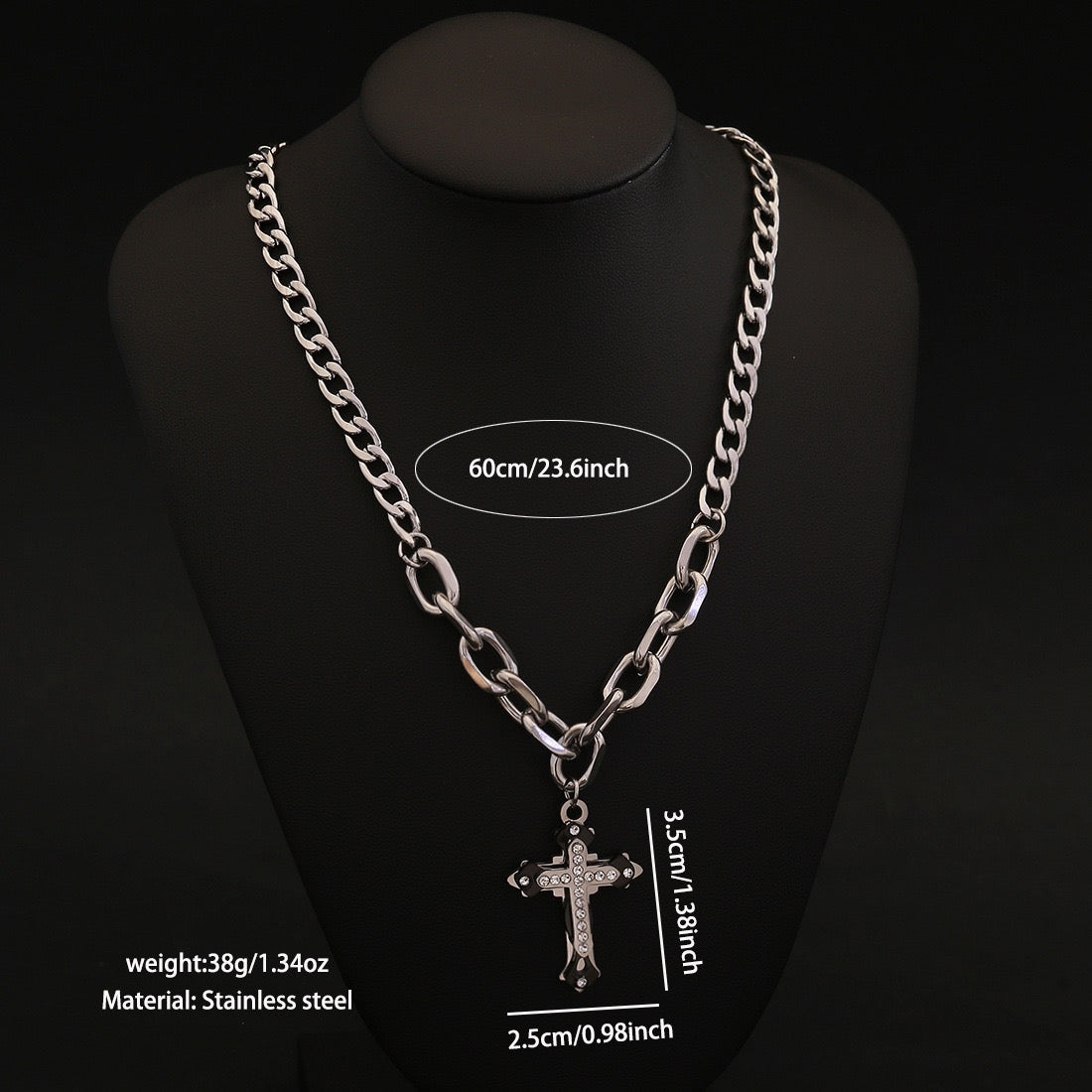Titan Cross Cuban Chain Necklace