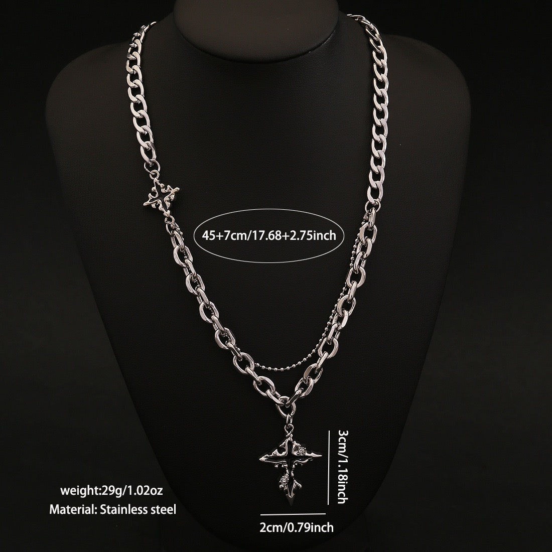 Titan Cross Cuban Chain Necklace