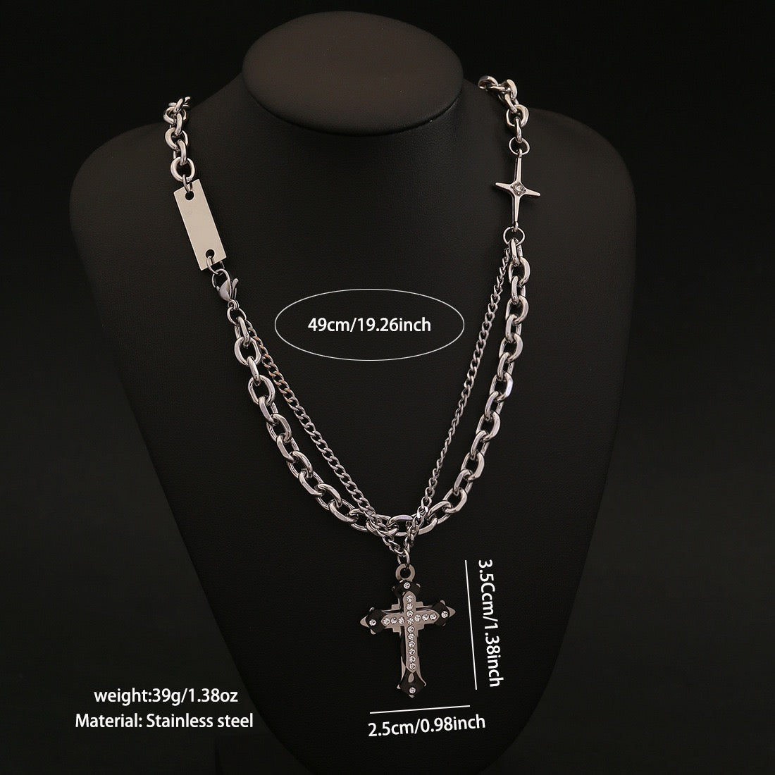 Titan Cross Cuban Chain Necklace