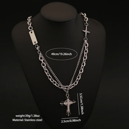 Titan Cross Cuban Chain Necklace