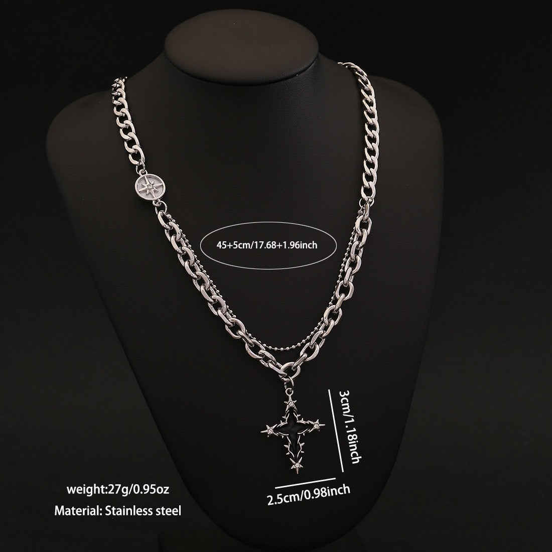 Titan Cross Cuban Chain Necklace