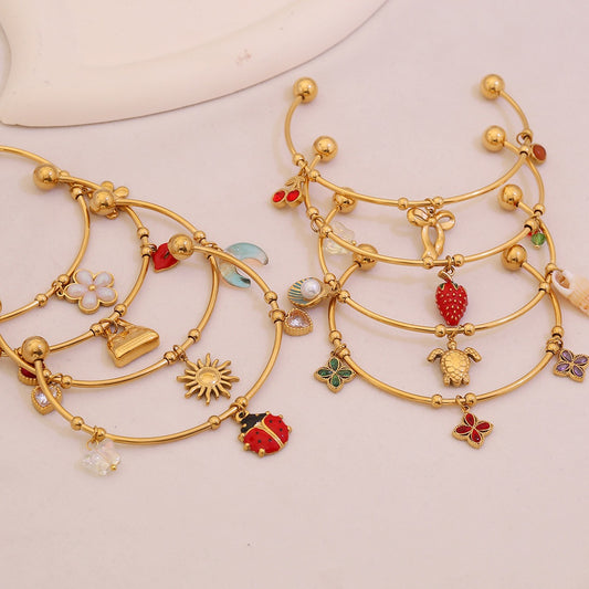 Blooming Heart Charm Bracelet