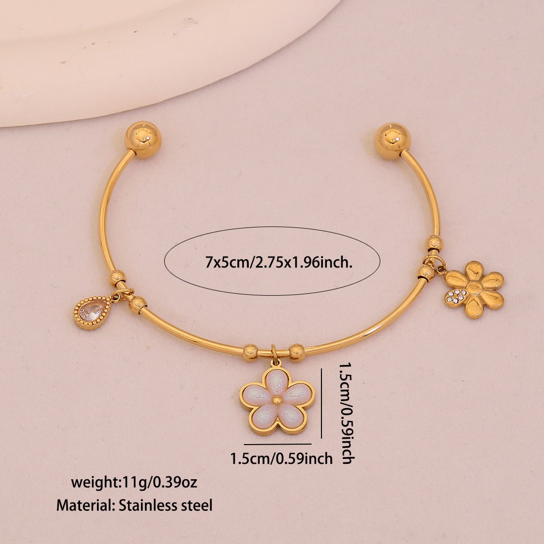 Blooming Heart Charm Bracelet