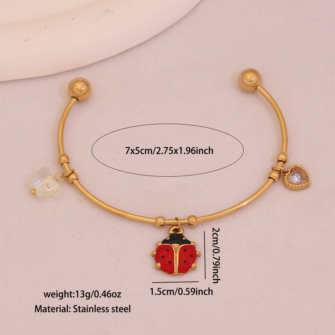 Blooming Heart Charm Bracelet