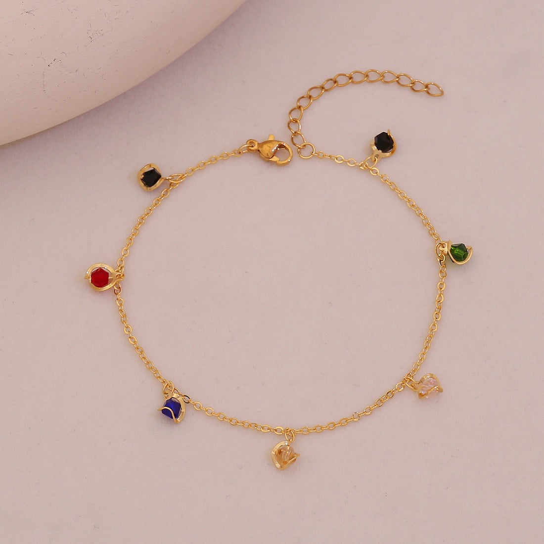 Summer Hearts Crystal Anklet
