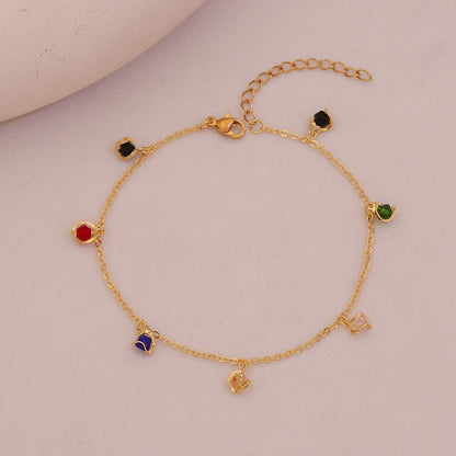 Summer Hearts Crystal Anklet