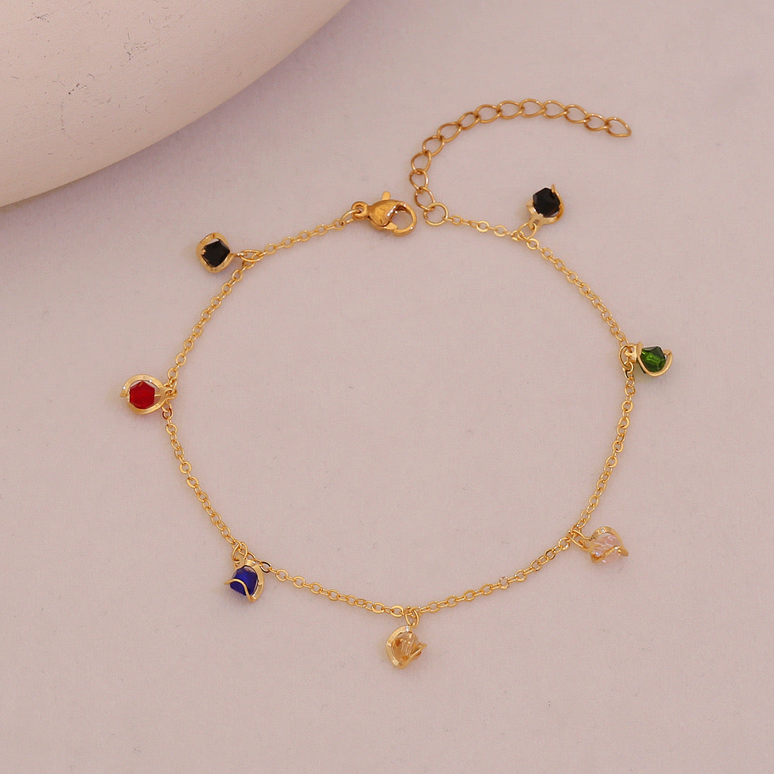 Summer Hearts Crystal Anklet