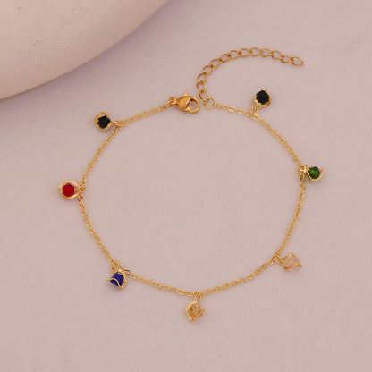 Summer Hearts Crystal Anklet