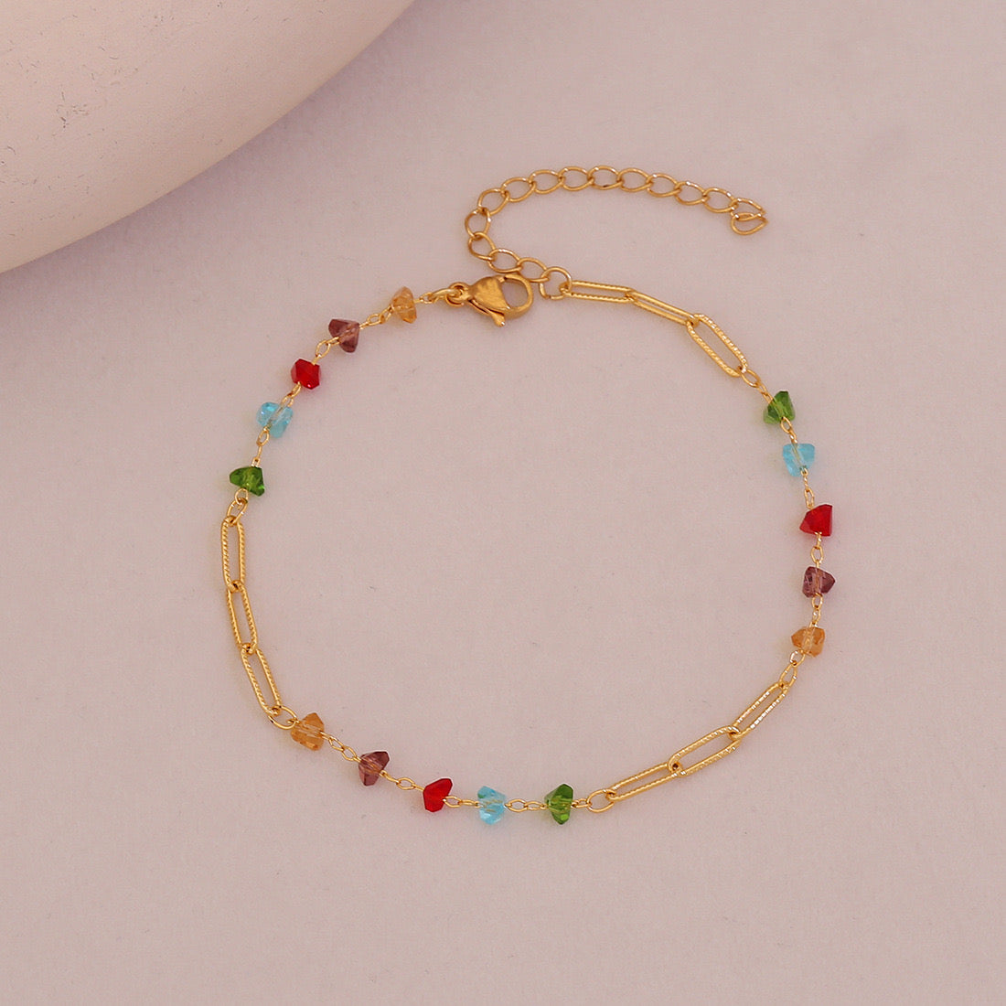 Summer Hearts Crystal Anklet