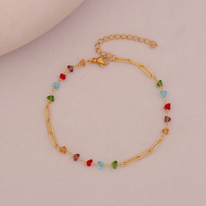 Summer Hearts Crystal Anklet