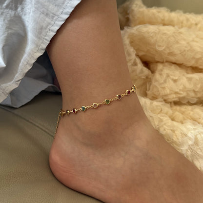 Whimsical Charm Crystal Anklet