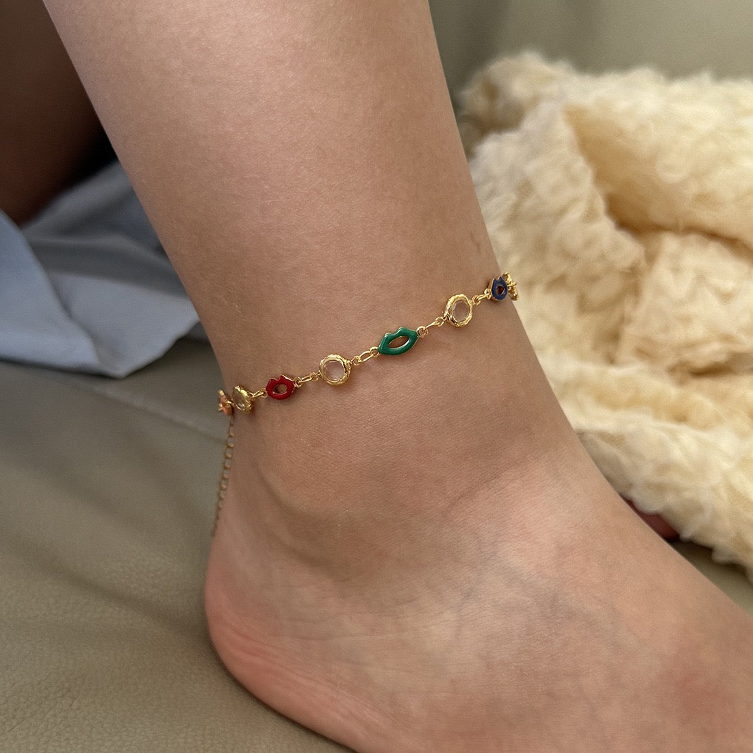 Whimsical Charm Crystal Anklet