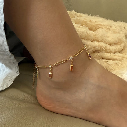 Whimsical Charm Crystal Anklet