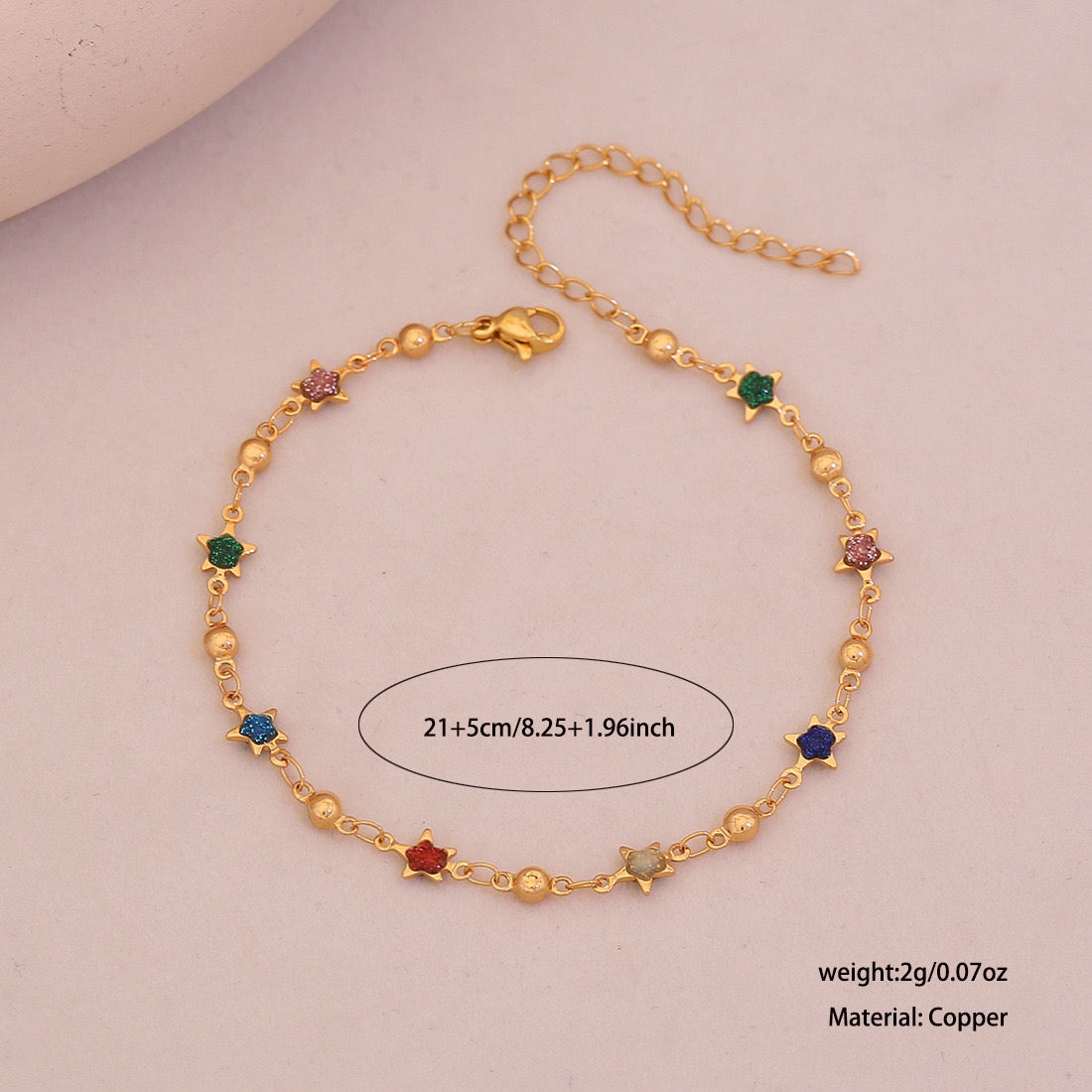 Whimsical Charm Crystal Anklet