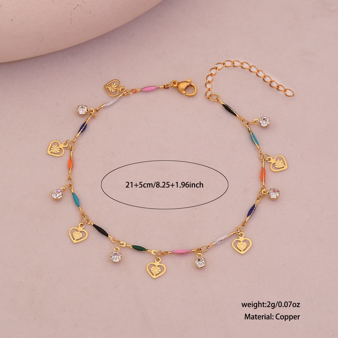 Whimsical Charm Crystal Anklet