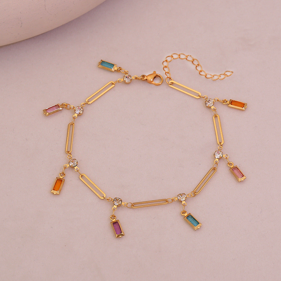 Whimsical Charm Crystal Anklet
