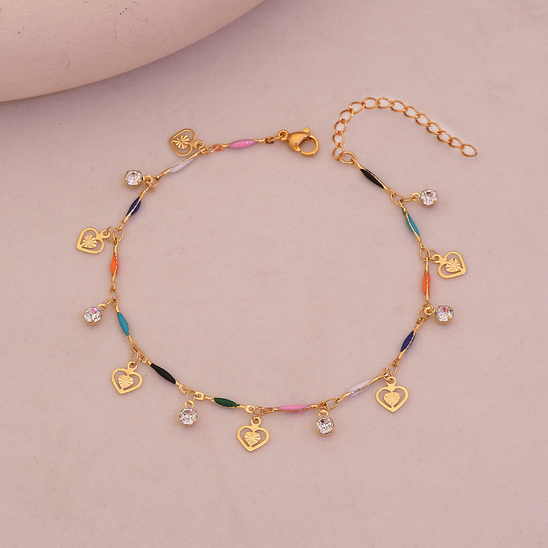 Whimsical Charm Crystal Anklet
