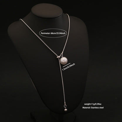 Ethereal Grace Long Pearl Necklace