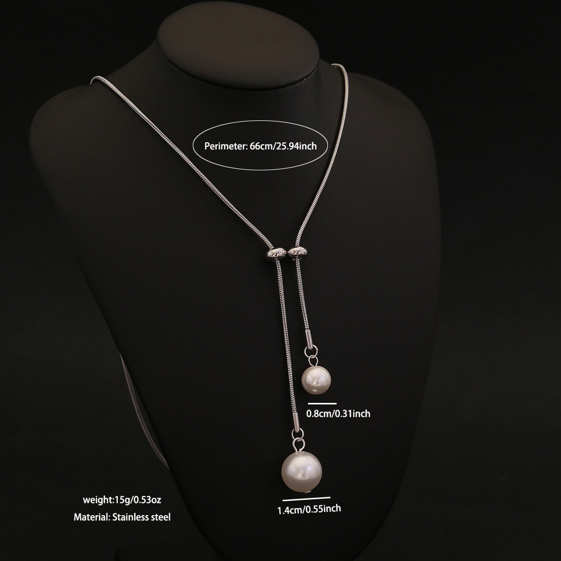 Ethereal Grace Long Pearl Necklace